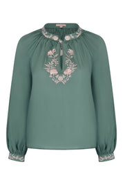 Margarita Silk Blouse - Green