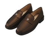 Charlotte Penny Loafers in Copper Translucent Kidskin