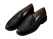 Charlotte Penny Loafers in Black Nappa