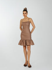 Mini Bodycon Dress With Flounce