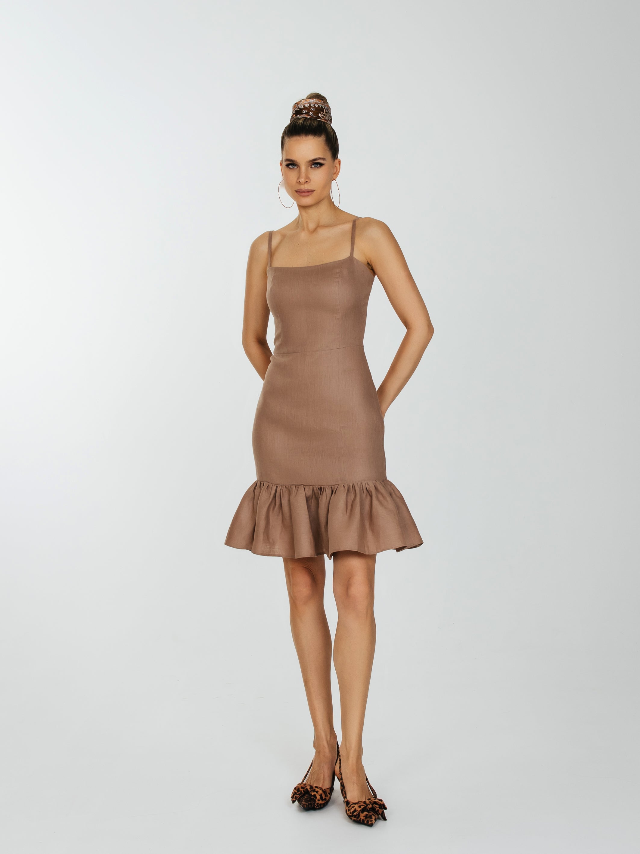 Mini Bodycon Dress With Flounce