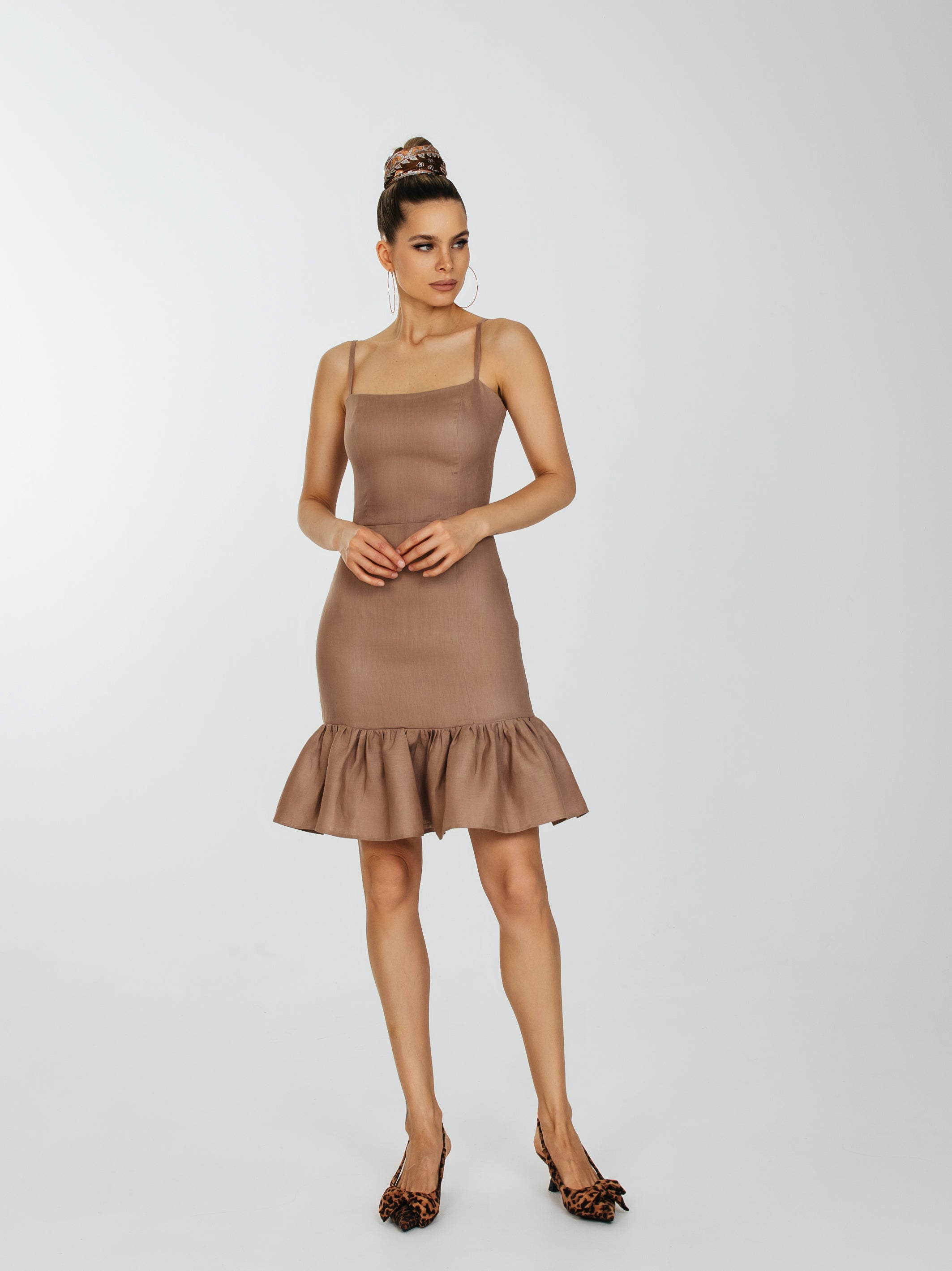 Mini Bodycon Dress With Flounce