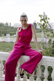 Linen Semi Palazzo Trousers