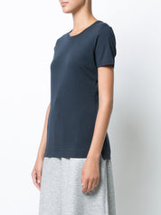 Navy SHORT SLEEVE CREWNECK T-SHIRT IN PIMA COTTON