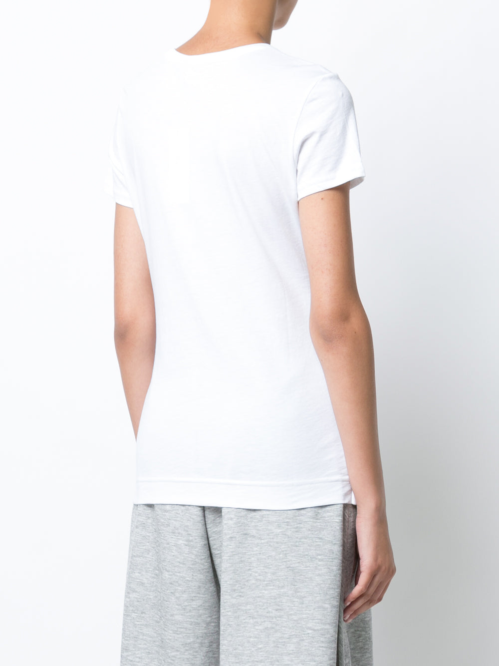 Lavender PIMA COTTON SLEEVE CREWNECK T-SHIRT