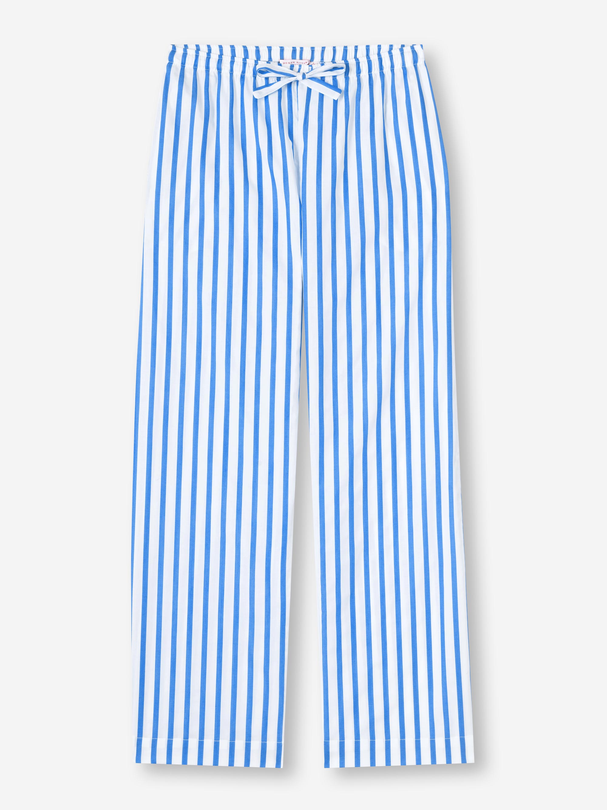 Derek Rose Woven Trousers - Blue/White Size S