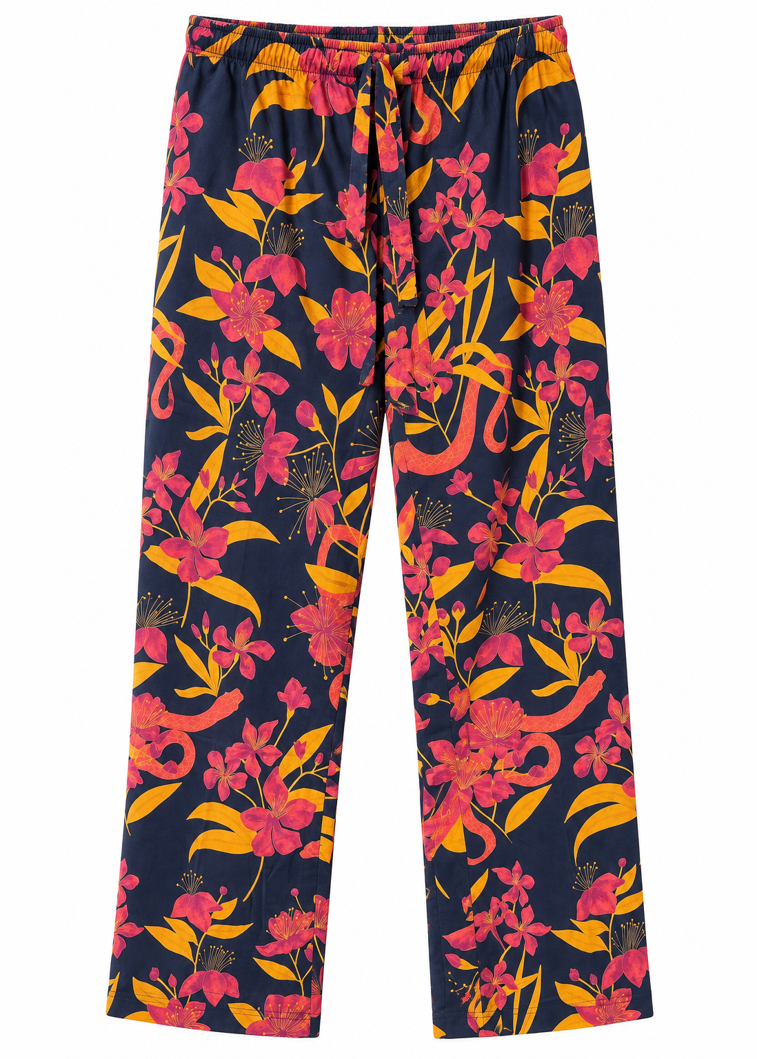 Derek Rose Woven Trousers - Floral Navy