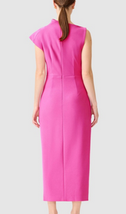 Elliatt Chantal Asymmetrical Midi Dress - Pink Size S/UK8