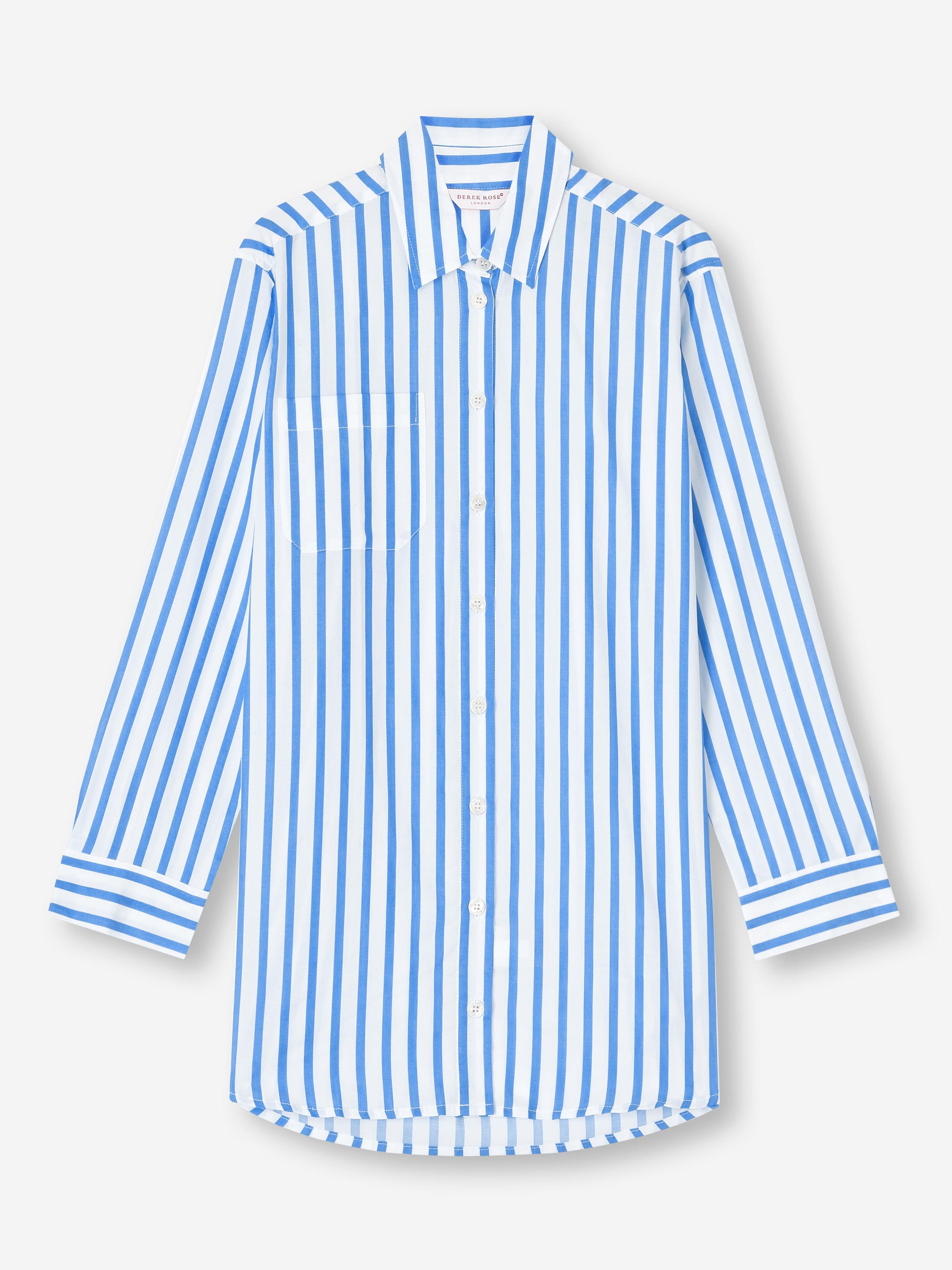 Derek Rose Women's Nightshirt - Blue/White Size S