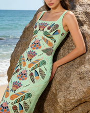 Oceanus Dreamshell Maxi Dress - Green Mint