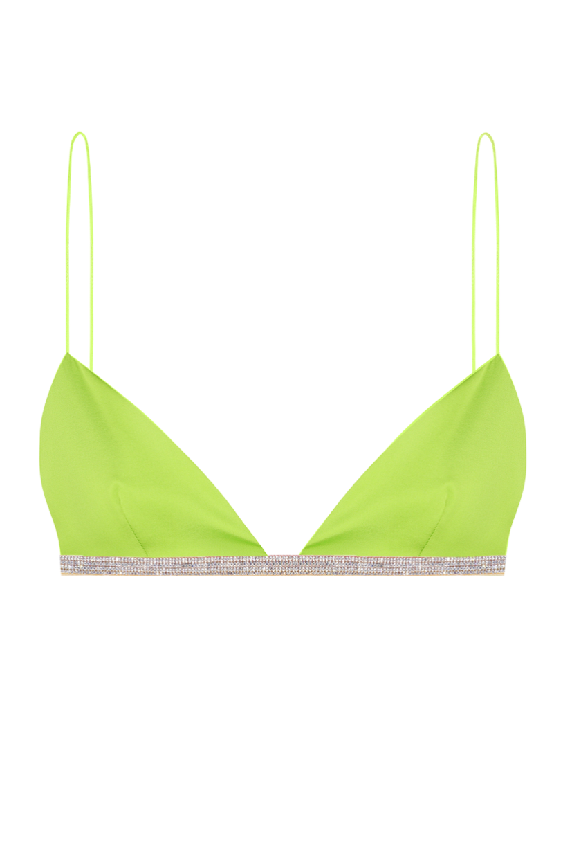 Nué Studio - ROSIE SILK BRA - LIME GREEN - SAMPLE SALE LONDON 