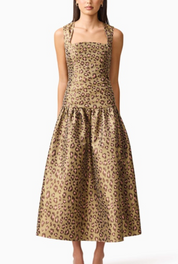 Elliatt Elara Midi Dress - Khaki Size S/UK8