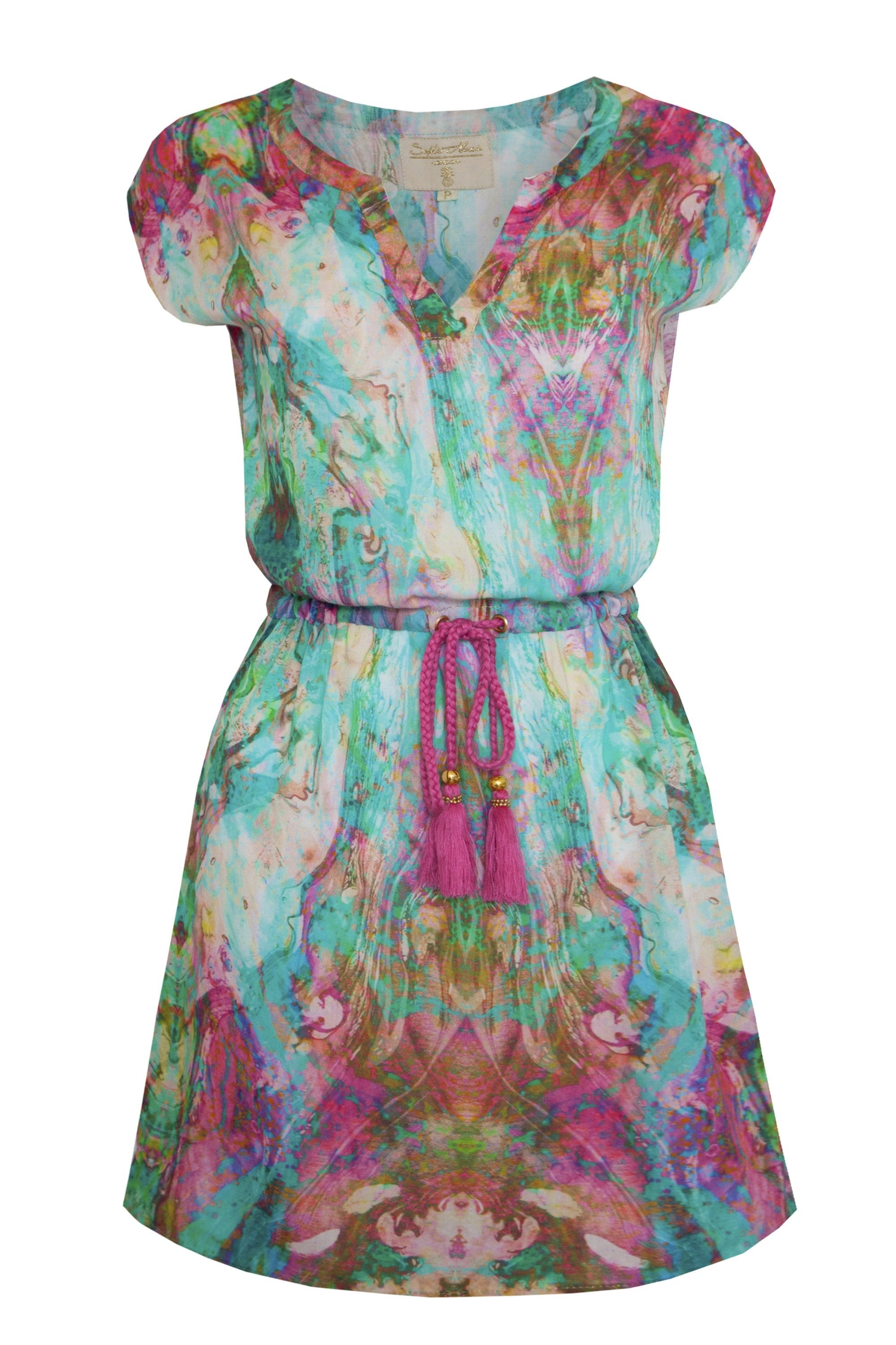 Liquid Rainbow Tassel Dress