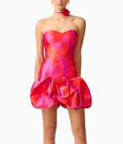 Elliatt Eloise Strapless Mini Dress - Pink & Red Size S/UK8