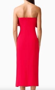 Elliatt Lila Fitted Midi Dress - Red Size S/UK8