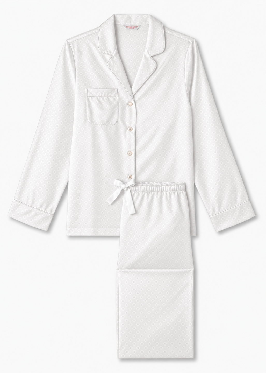 Derek Rose Women's Pyjamas - Satin White