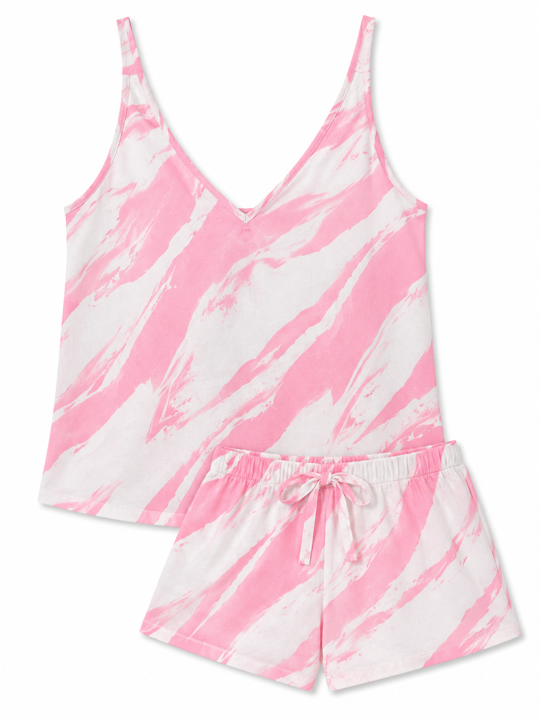 Derek Rose Cami Set - Pink/White