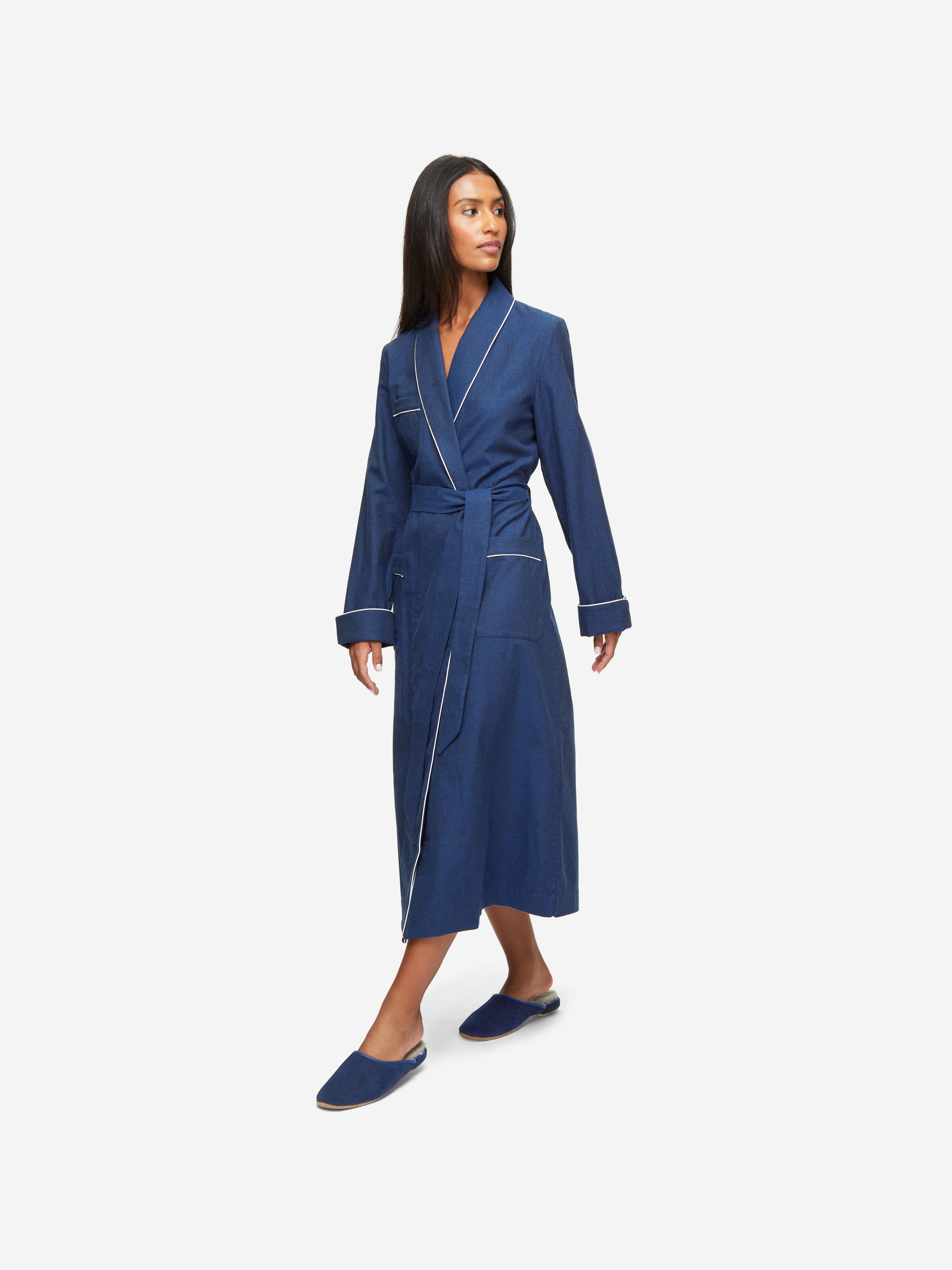 Derek Rose Women's Gown - Navy Size S