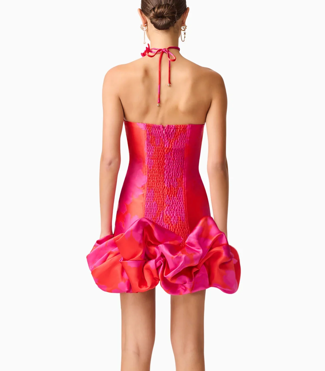 Elliatt Eloise Strapless Mini Dress - Pink & Red Size S/UK8