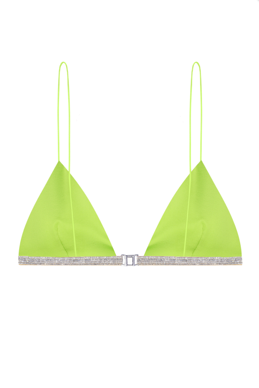 Nué Studio - ROSIE SILK BRA - LIME GREEN - SAMPLE SALE LONDON 