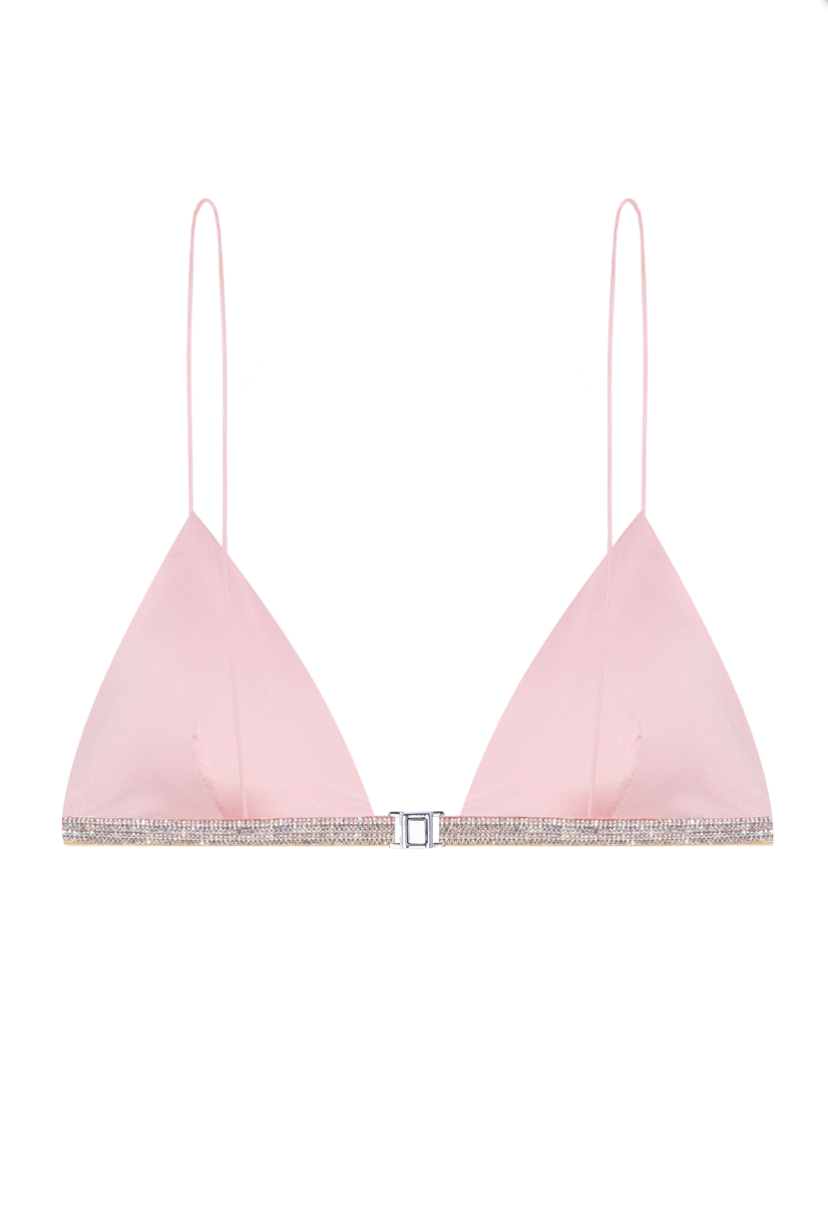 Nué Studio - ROSIE SILK BRA - BLOSSOM PINK - SAMPLE SALE LONDON 