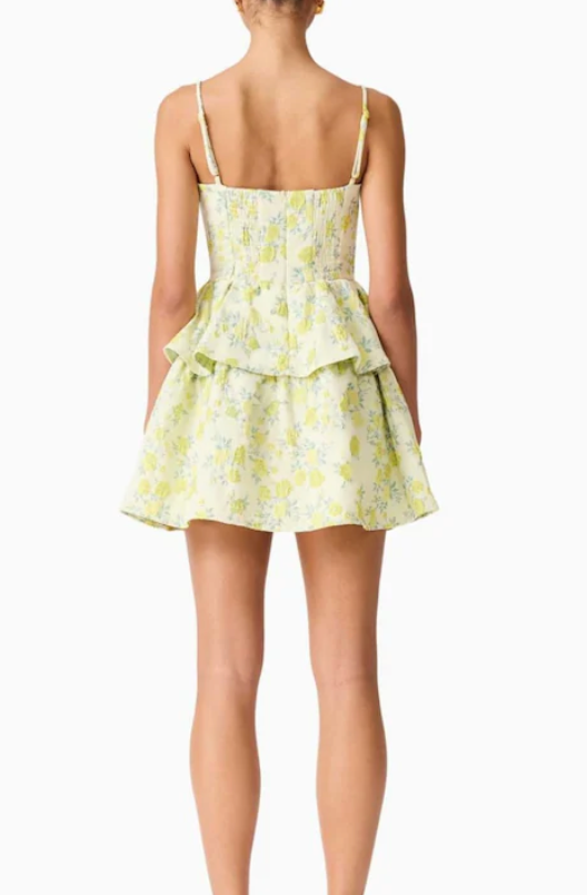 Elliatt Posey Mini Dress - Yellow Floral Size S/UK8