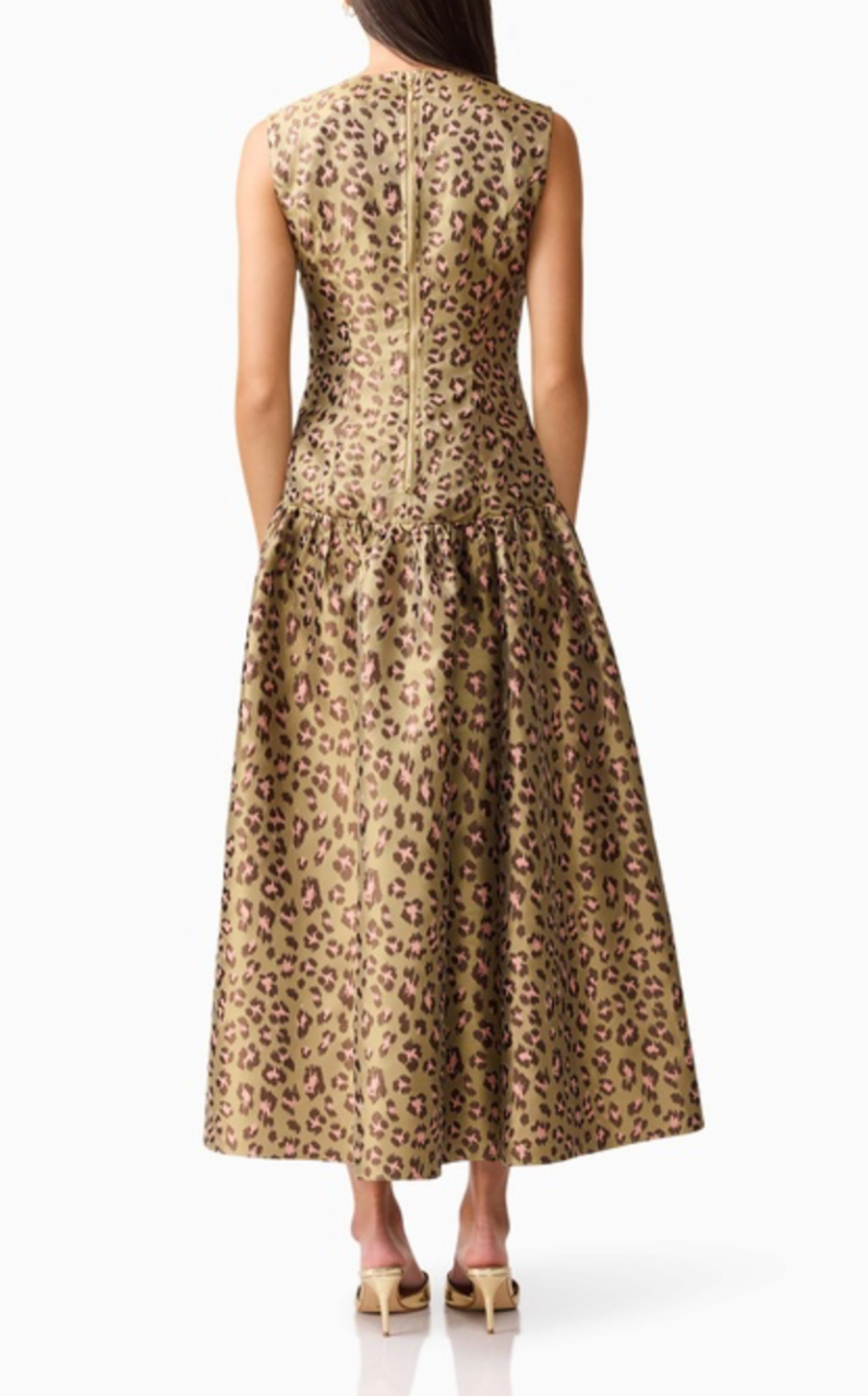 Elliatt Elara Midi Dress - Khaki Size S/UK8