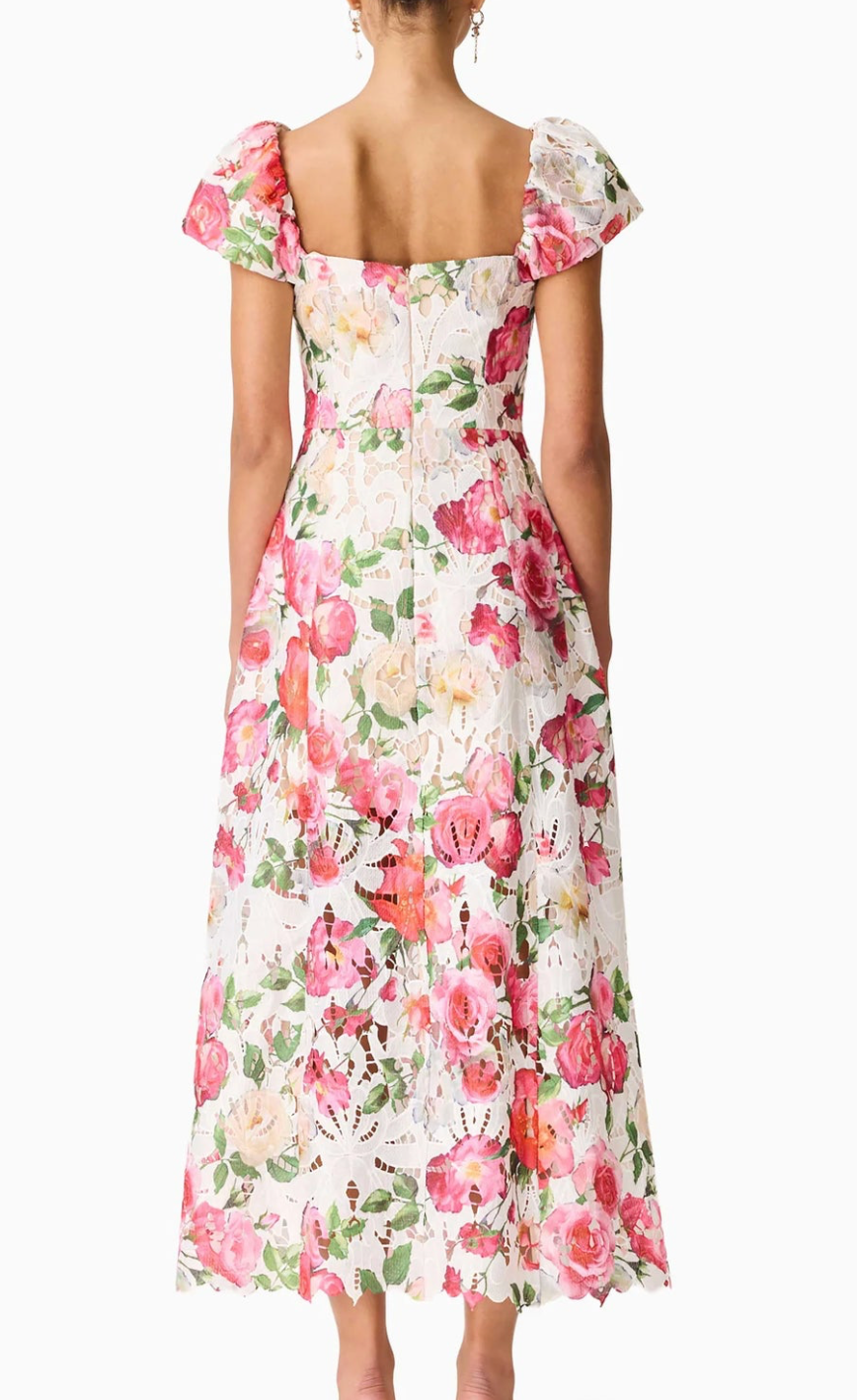 Elliatt Roselle A Line Maxi Dress - White Floral Size S/UK8