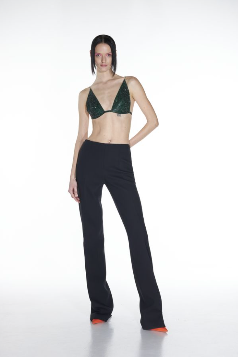 Nué Studio - TRIANGLE BRA LONG - EMERALD - SAMPLE SALE LONDON 