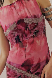 Oceanus bea beaded chiffon maxi dress