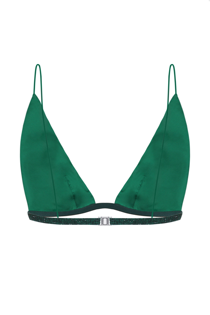 Nué Studio - TRIANGLE BRA LONG - EMERALD - SAMPLE SALE LONDON 