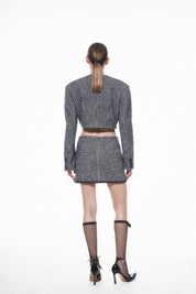 Nué Studio - HOUNDSTOOTH CROPPED BLAZER - SAMPLE SALE LONDON 