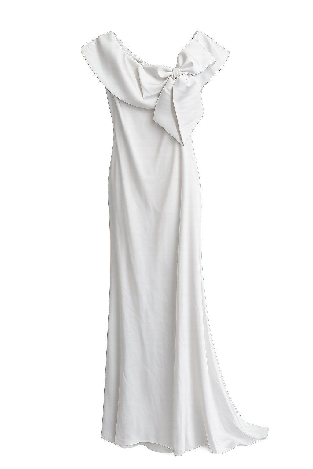 Badgley Mischka Off-Shoulder Bow Applique Gown UK6