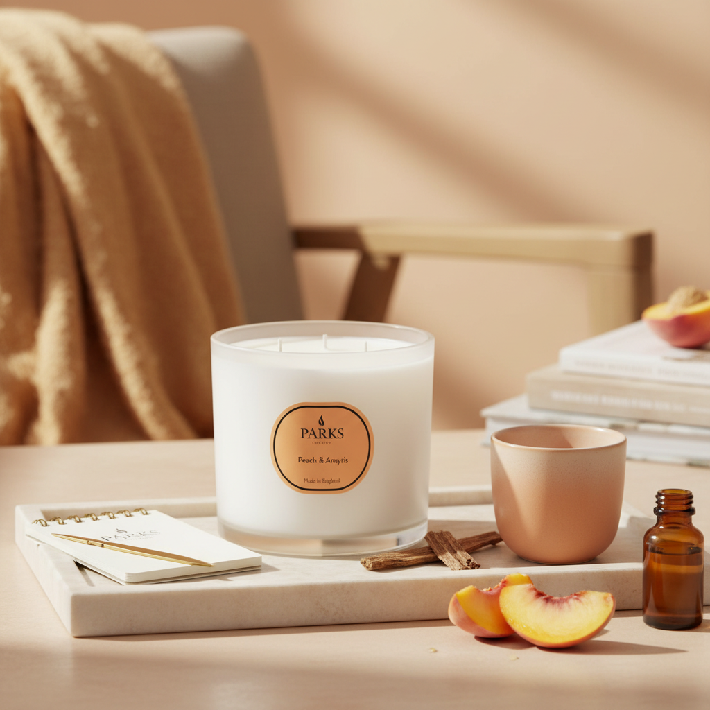 PEACH & AMYRIS 650G 3 WICK CANDLE