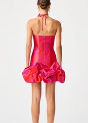 Elliatt Eloise Strapless Mini Dress - Pink & Red Size S/UK8