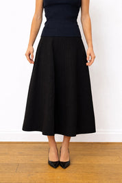 Casasola ribbed black knee length skirt uk8