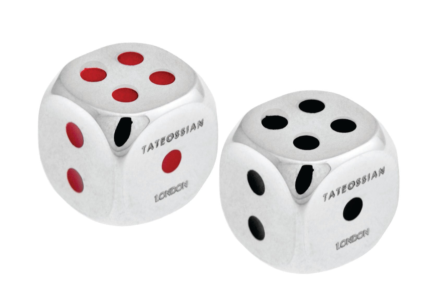 Stering silver dice with enamel