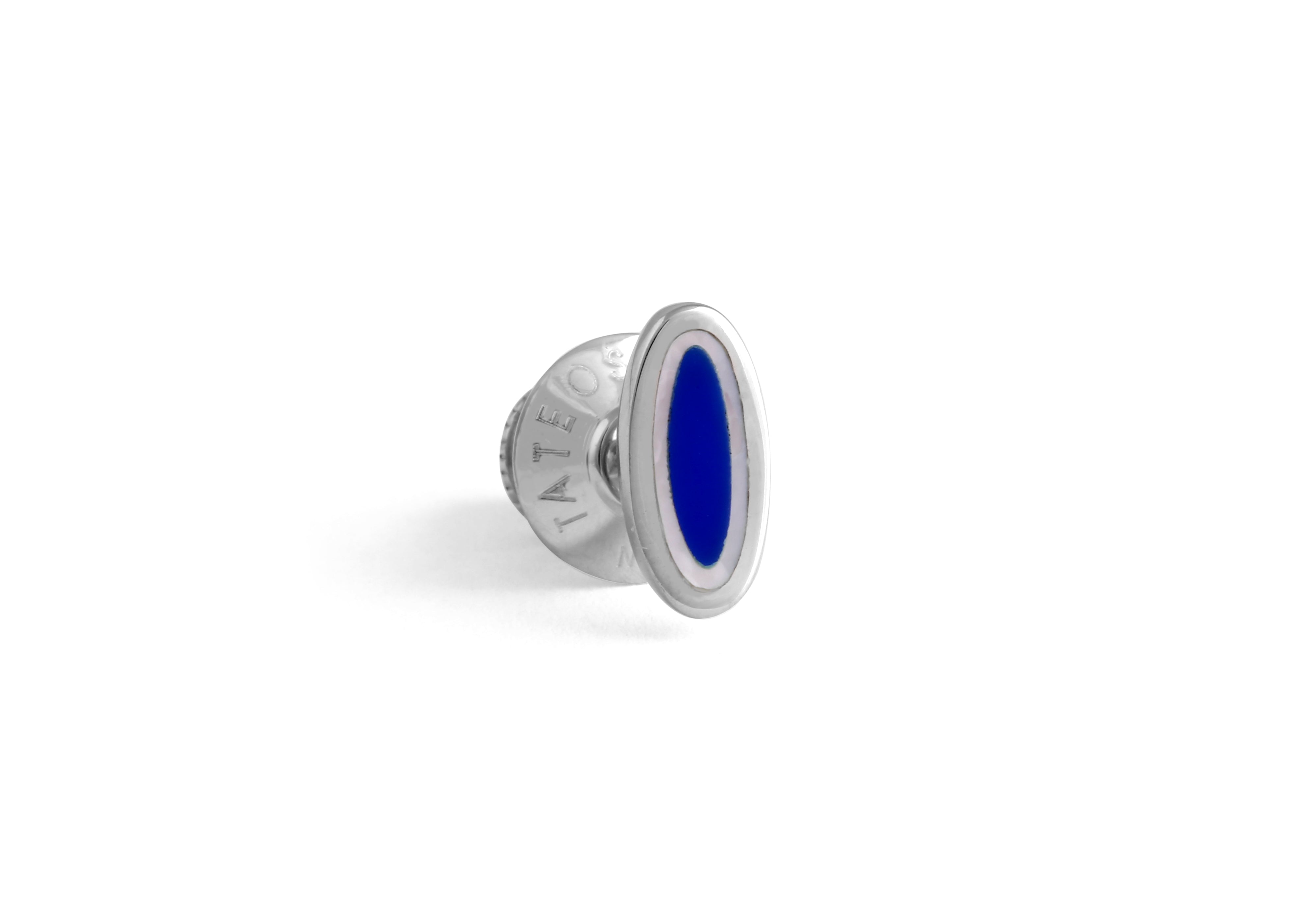 Ellipse pin with semi precious stone