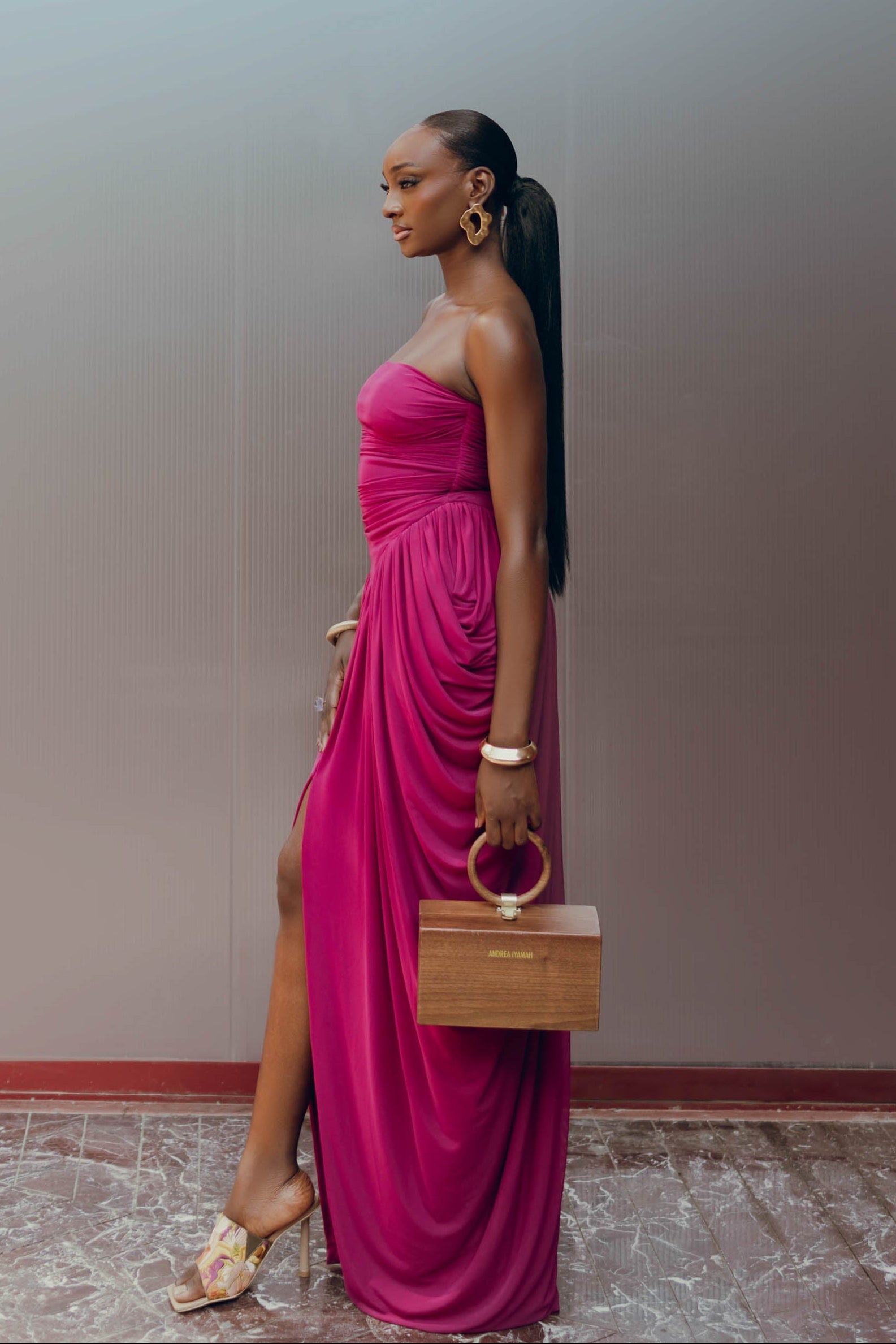 KATU MESH DRESS - PLUM