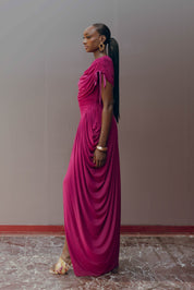 KATU MESH DRESS - PLUM