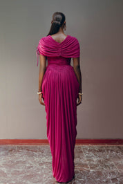 KATU MESH DRESS - PLUM