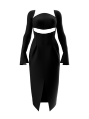 NITA MIDI DRESS - BLACK