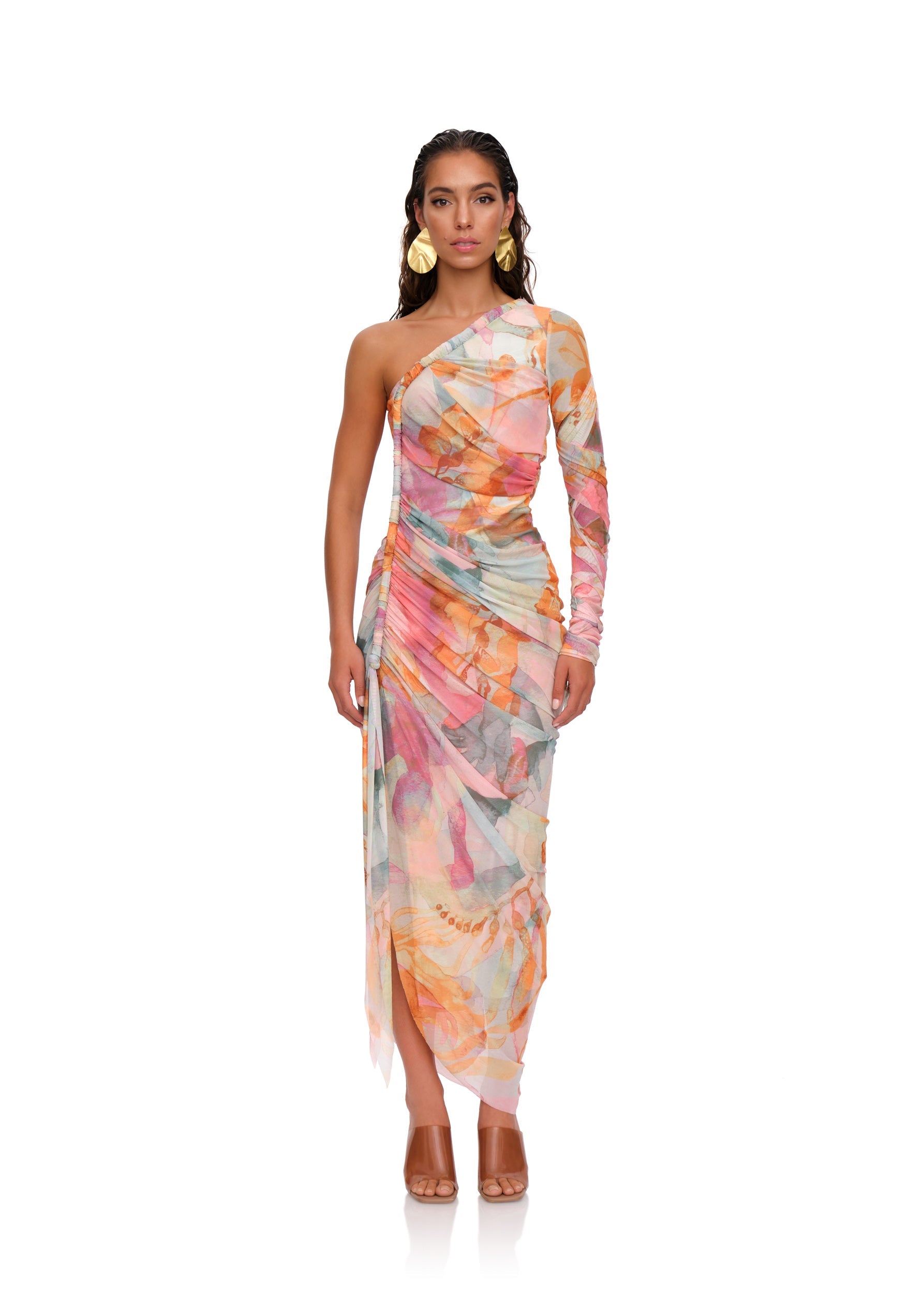 turi mesh dress Andrea Iyamah Turi Mesh Dress Adwa Multi Print / S