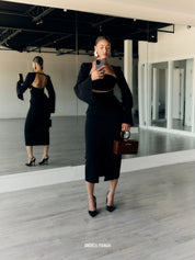 NITA MIDI DRESS - BLACK