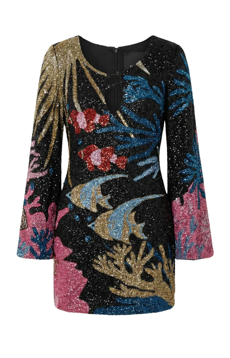 Oceanus Palazzo Beaded Black Mini