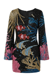 Oceanus Palazzo Beaded Black Mini