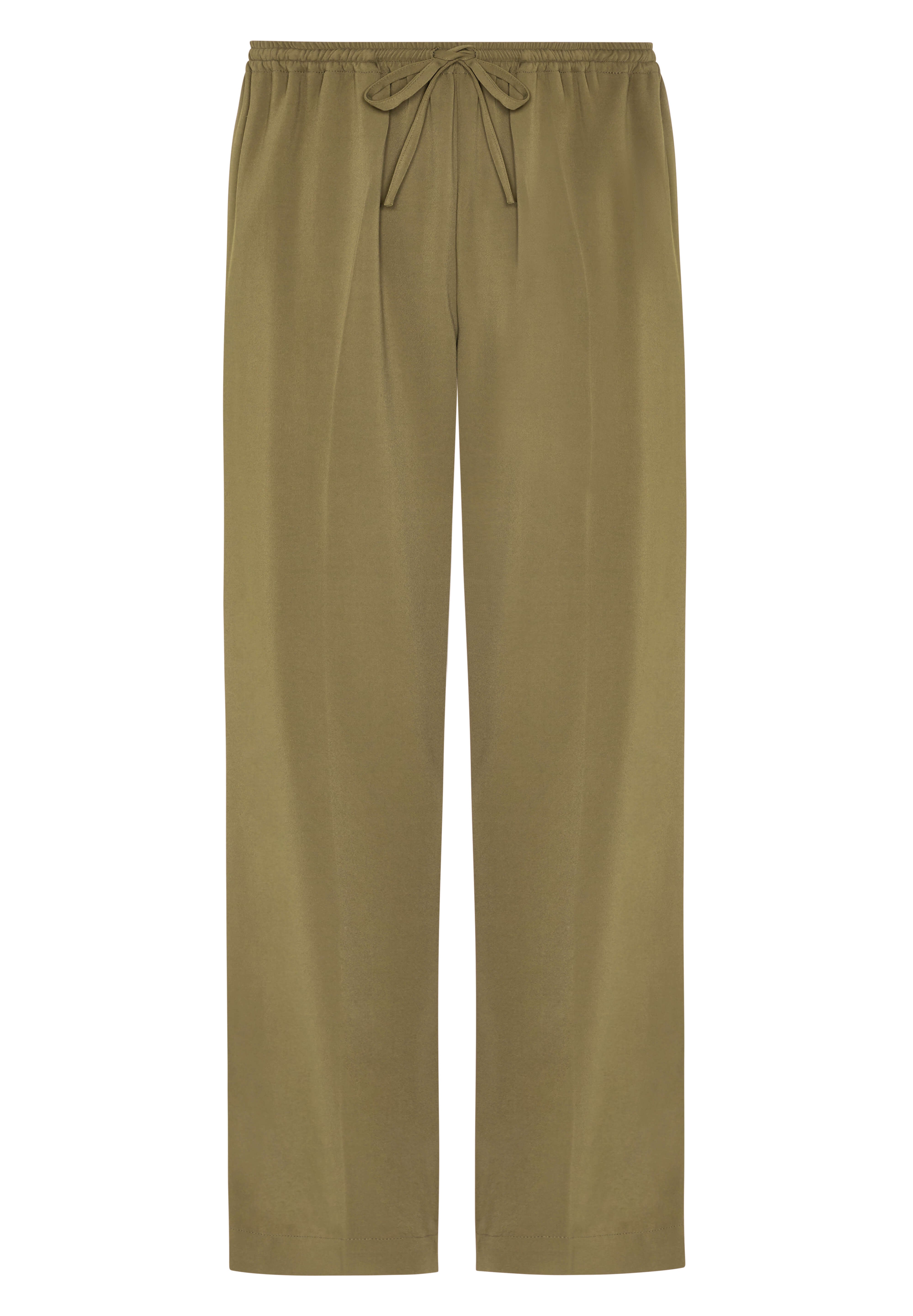 Aurelia Khaki Viscose Crepe Trouser