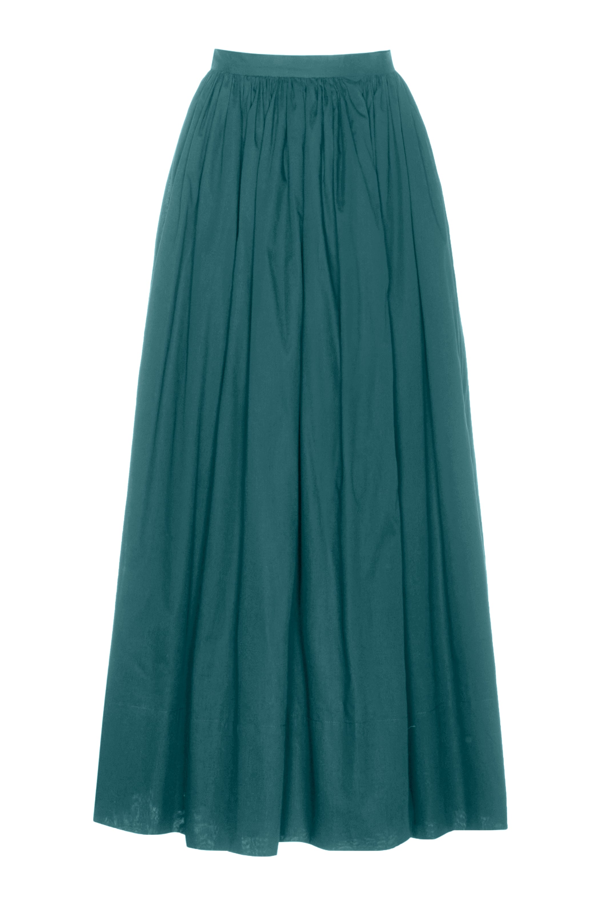 Coco Lake Blue Silk Twill Skirt