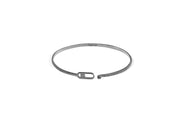 Tateossian T BANGLE in Brushed Finish with Black Rhodium Plated Sterling Silver (S Size)