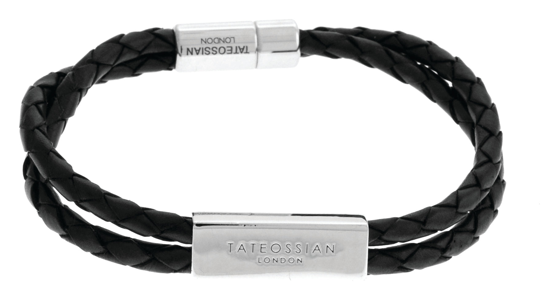 leather and silver bracelet